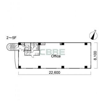 2階〜5階 平面図
