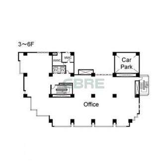 3階〜6階 平面図