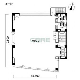 3階〜6階 平面図