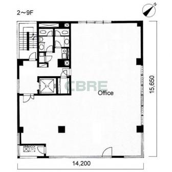 2階〜9階 平面図