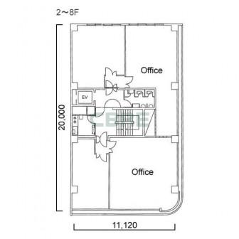 2階〜8階 平面図