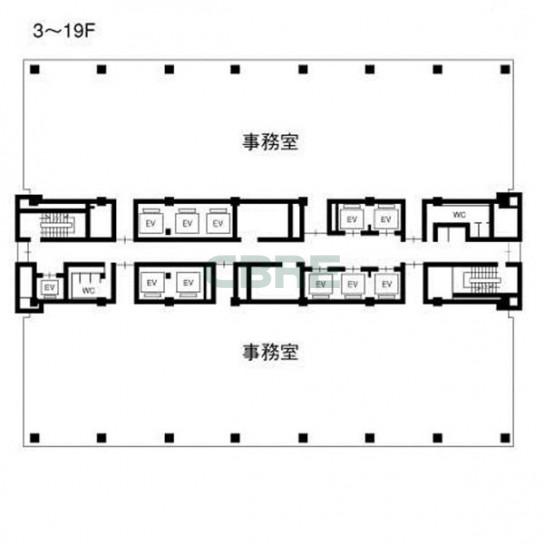 3階〜19階 平面図