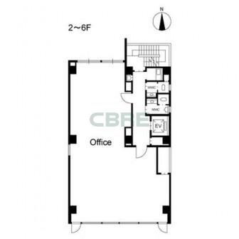 2階〜6階 平面図