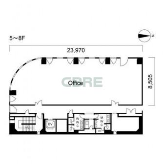 5階〜8階 平面図
