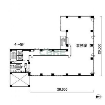 4階〜9階 平面図