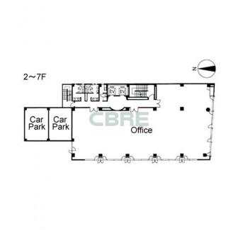 2階〜7階 平面図
