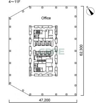 4階〜11階 平面図