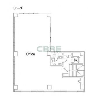 3階〜7階 平面図