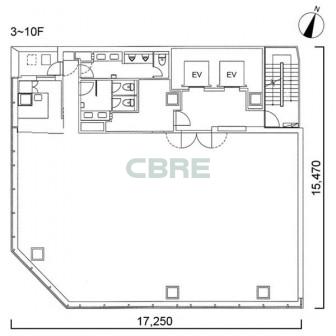 3階〜10階 平面図