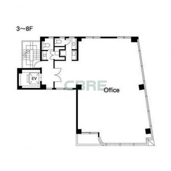 3階〜8階 平面図