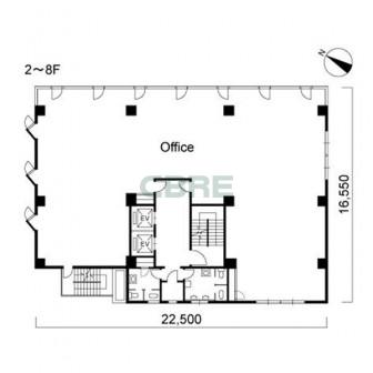 2階〜8階 平面図