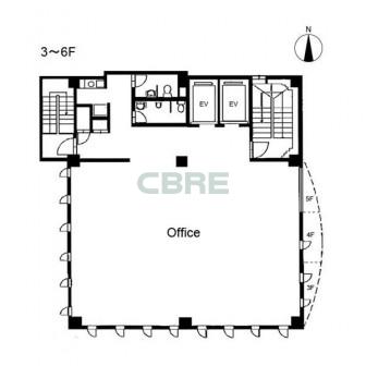 3階〜6階 平面図