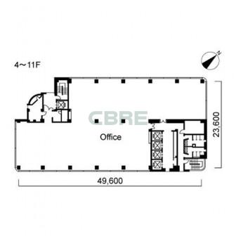4階〜11階 平面図