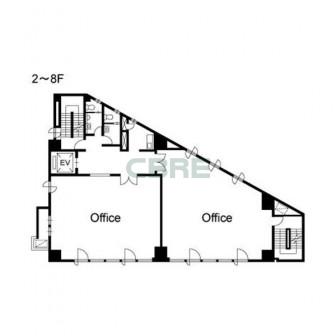 2階〜8階 平面図