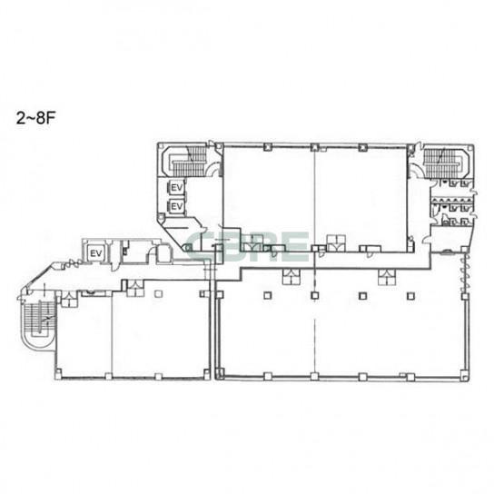 2階〜8階 平面図