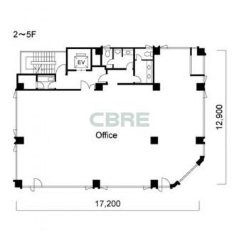 2階〜5階 平面図