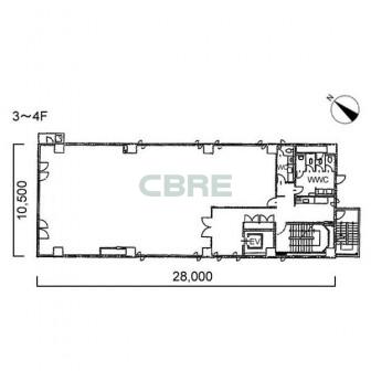 3階〜4階 平面図