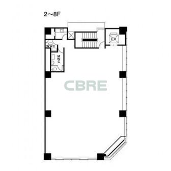 2階〜8階 平面図