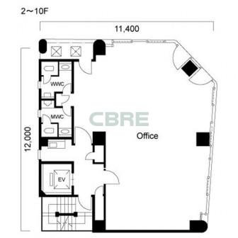 2階〜10階 平面図