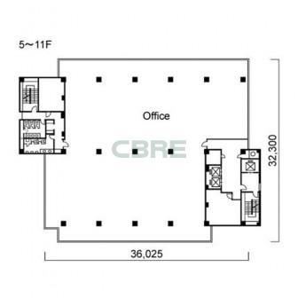 5階〜11階 平面図