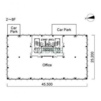 2階〜8階 平面図