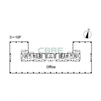 3階〜10階 平面図