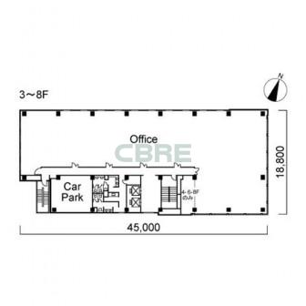 3階〜8階 平面図