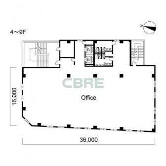 4階〜9階 平面図