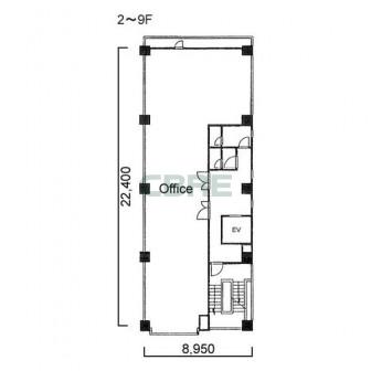 2階〜9階 平面図