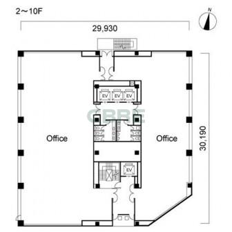 2階〜10階 平面図