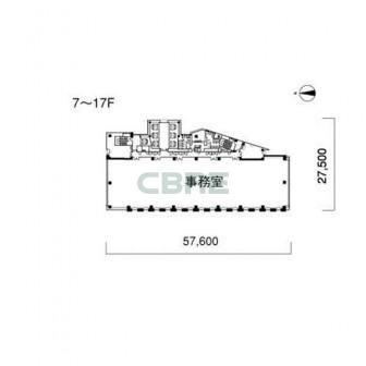 7階〜17階 平面図