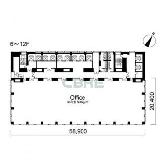 6階〜12階 平面図