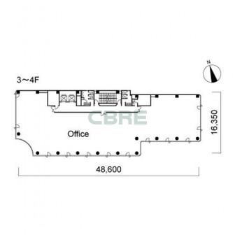 3階〜4階 平面図