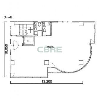 3階〜4階 平面図
