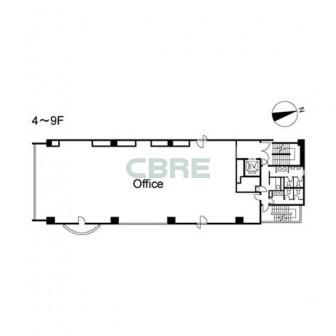 4階〜9階 平面図
