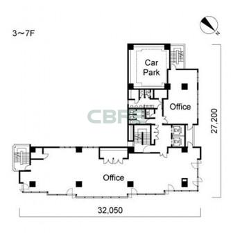 3階〜7階 平面図