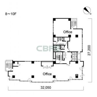 8階〜10階 平面図