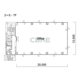 2階〜5階 平面図