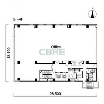 2階〜4階 平面図