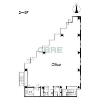 2階〜9階 平面図