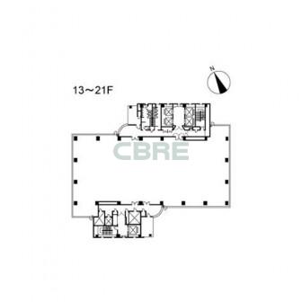 13階〜21階 平面図