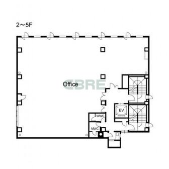 2階〜5階 平面図
