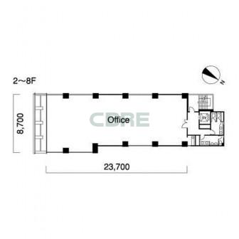 2階〜8階 平面図