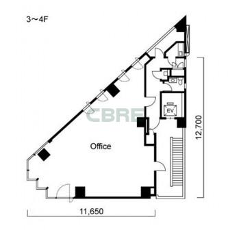 3階〜4階 平面図