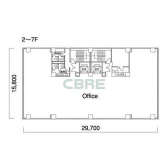 2階〜7階 平面図