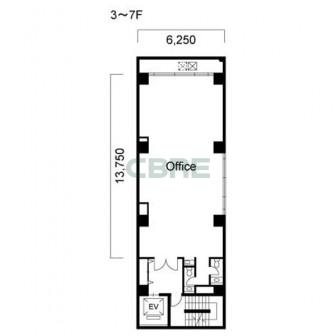 3階〜7階 平面図