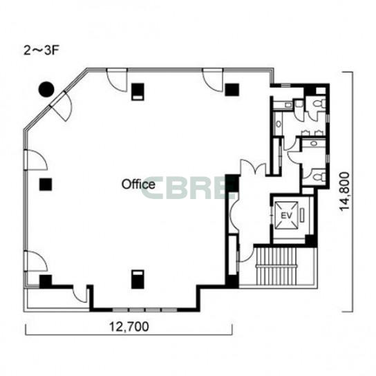 2階〜3階 平面図