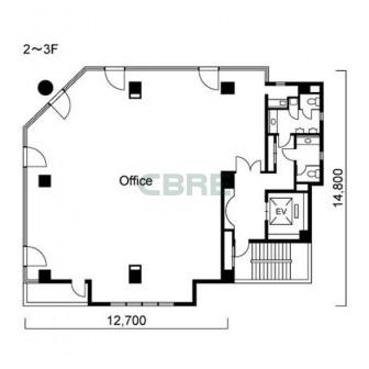 2階〜3階 平面図