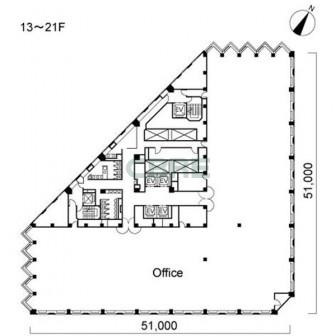 13階〜21階 平面図