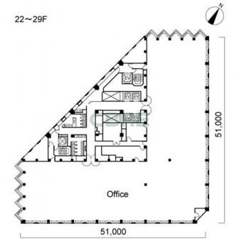 22階〜29階 平面図